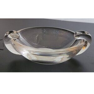 Steuben Crystal Double  Scrolled  Handles Ashtray / Candy Dish
